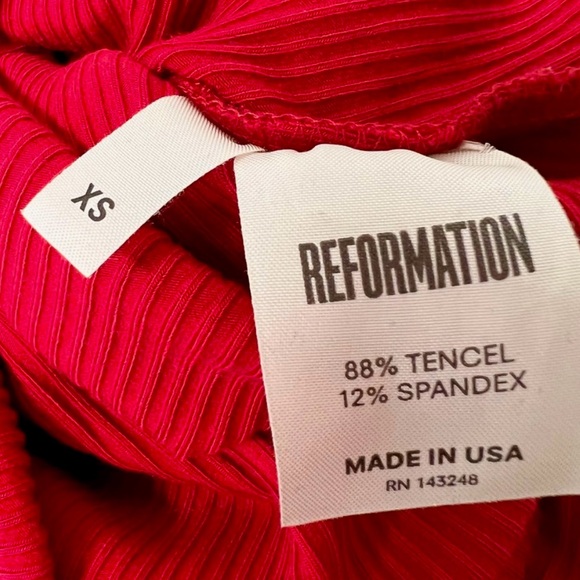 Reformation Greta Tensel Ribbed Midi Dress - Picture 8 of 9